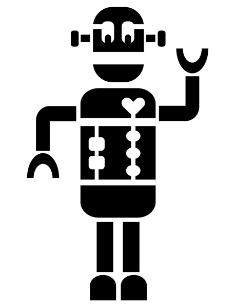 Printable robot stencil #2 | Stencils, Robot print, Stencil printing