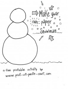 Free Printable Kids Activity: Build a Snowman Page 1 - Snowman Body. by Print-cut-paste-craft.com not for commercial reuse.