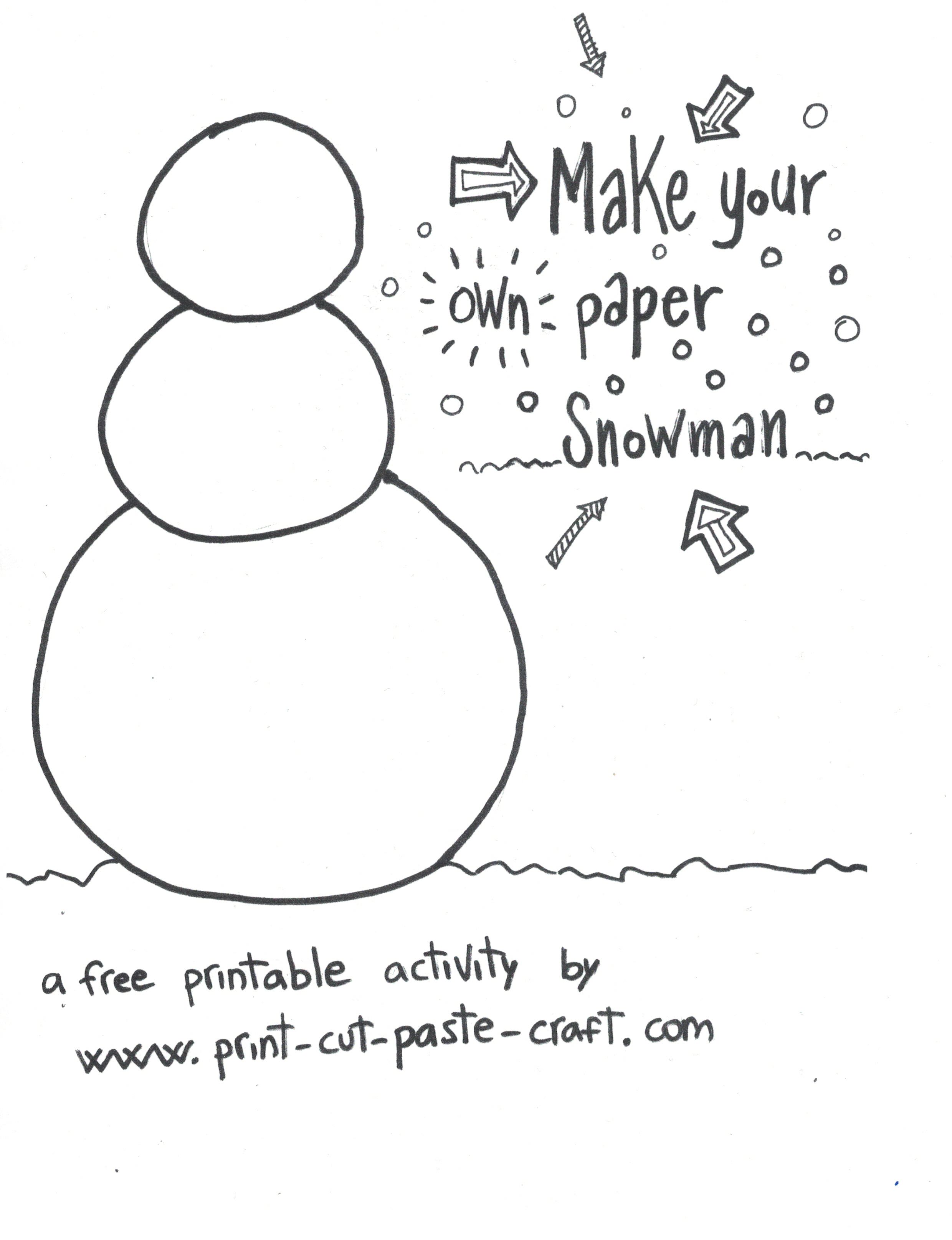 Build a Snowman Free Printable Activity