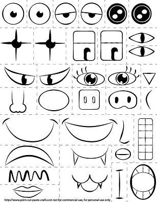 printable kids activity make a face/exploring emotions