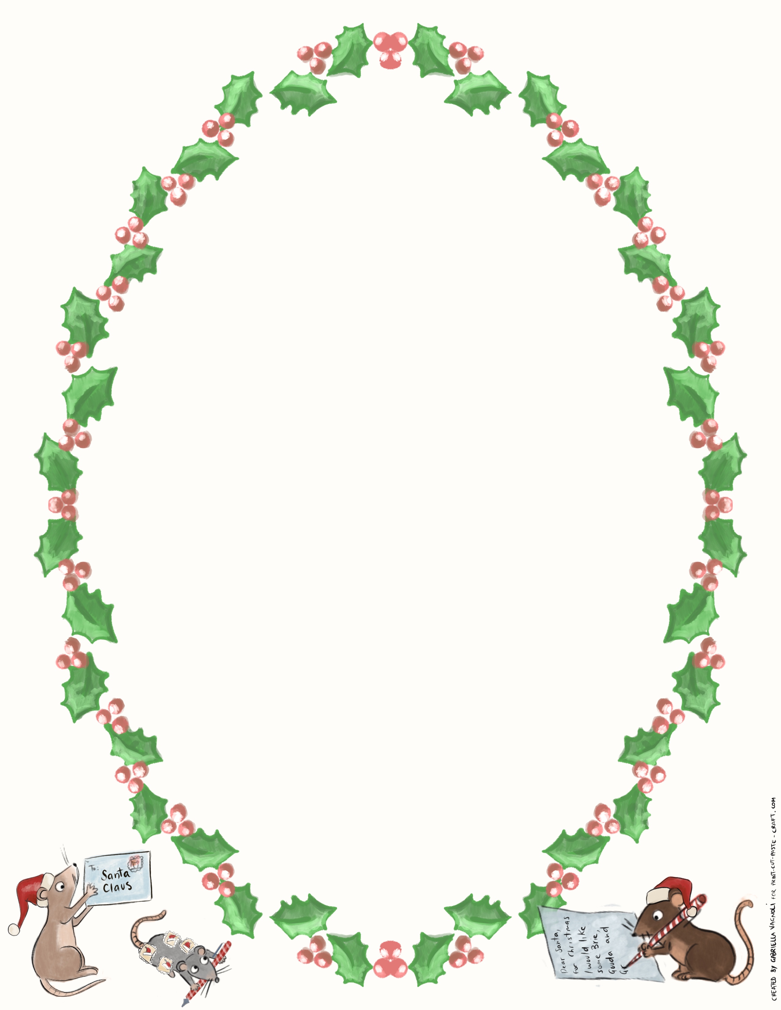 free printable christmas stationary